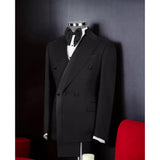 Aidase Luxury Black Double Breasted Men Suits Formal Wedding Tuxedo Gentlemen Blazer Homme High Quality 2 Piece Jacket Pants Set aidase-shop