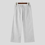 AIDASE  -  Men Wide Leg Pants Solid Color Button Joggers Loose Casual Straight Trousers Men Streetwear Korean Style Male Long Pants aidase-shop