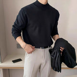 AIDASE  -  Fce Lined mid Ne Knitted Sweater for Men Autumn Winter f High Collar Warm Base Layer irt Casual Sle Polyeste... aidase-shop