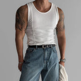 Aidase Men Shaping Stretch Knit Vest Genderless 2024 New Fitness Sports Tight Breathable Sweat-Absorbent Solid Color Tank Top Unisex