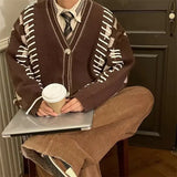 Aidase Autumn Winter Fashion Y2K Casual Men's Cardigan Sweater Long Sleeve Top Cotton V-Neck Korean Coat Man Retro Male Clothes aidase-shop