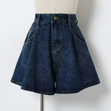 AIDASE  -  High Waist Wide Leg Short Jeans Women's Summer Thin Loose Slimming A- Line Hot Pants plus Size Cover Hip Versatile Shorts aidase-shop