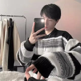 Aidase Autumn Winter Striped Sweater Men Casual Knitted Pullover Korean Fashion Streetwear Men Clothing New Oversized Sweater Male aidase-shop