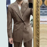 Aidase High Quality Wedding Suit For Men Business Formal Casual Double Breasted  Dress Suit 2 Pieces Office Work Party Prom Costume aidase-shop
