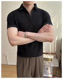 AIDASE  -  High-quality Solid Color V-neck Men's Breathable Moisture-wicking Polo Shirt, Stretchable T-shirt for Casual Business Wear M-6XL aidase-shop