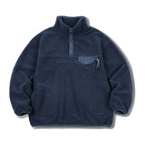 Aidase Casual Half-breasted Fleece Hoodies Winter Navy Blue Warm Pullover Jacket Outdoor Oversize Workwear Thermal Outwear aidase-shop