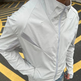 AIDASE  -  New Summer Men'a Jackets Solid Color Stand Collar Zipper Mesh Patchwork Sun-proof Clothing Solid Color Male Coats aidase-shop
