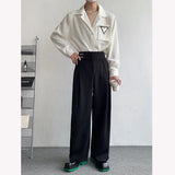 Aidase Black Suit Pants Men Fashion Social Mens Dress Pants Korean Loose Oversize Straight Wide Leg Pants Men Formal Trousers M-XL aidase-shop