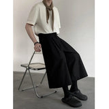 AIDASE  -  Summer Wide Leg Cropped Pants Comfy Culottes Street Fashion Trendy Loose Fit Casual Trousers Breathable Oversized Style aidase-shop
