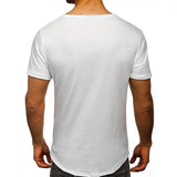 AIDASE  -  V-Ne ort Sve Men's T-irt Slim Fit Casual Daily Wear Youth Faion Basic  Color Top for Men aidase-shop