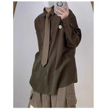 AIDASE  -  Loose Long Sve Letter Print irt Trendy Casual Outerwear for Men Autumn Winter Polyester Fiber Non-Ironed Youth Sle aidase-shop