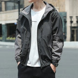 Aidase  Men's Autumn Trend New Color Matching Slim Fit Hooded Long Sleeved Jacket Jacket Spring Casual and Comfortable Versatile Top
