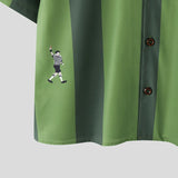 AIDASE  -  Men Shirt Striped Printing Lapel Short Sleeve Loose Casual Men Clothing Summer Streetwear 2025 Fashion Male Shirts Tops aidase-shop