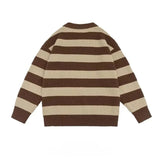 AIDASE  -  Winter  Collar Striped Loose Knitted Sweater for Men Trendy Brand Casual Autumn Winter Lazy Couples Loose Knitwear Top aidase-shop