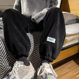 AIDASE  -  Winter Fleece Baggy Harem Sweatpants For Men New Korean Fashion Drawstring Trousers Y2K Vintage Streetwear Joggers Pants aidase-shop