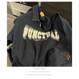 Aidase Polo Shirts Men's Half Zipper Sweater Women's Autumn New Turndown Collar Retro Loose Oversize Long-sleeved Letter Print Top Tees aidase-shop