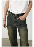 AIDASE  -  Washed To Make Old Loose Micro-flared Jeans, Men's Four Seasons New Fashion Straight Wide-leg Pants, Casual Floor-length Jeans aidase-shop