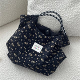 AIDASE  -  Handbag for Woman Flower Canvas Bag Women Bag Summer New Large-capacity Handbag Thin Portable Vacation Beach Bag aidase-shop