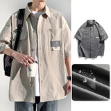 AIDASE  -  Summer Men Short Sleeve Shirts Japanese Casual Lapel Blouses High Street Multi-pocket Oversized Shirt Fashion Camisas De Hombre aidase-shop