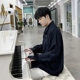 AIDASE  -  Men's Modern  Shirt - Oversized Stand Collar Minimalist Top with & Utility Pockets, Urban Artist Collection aidase-shop