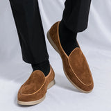 AIDASE  -  Men Loafers Faux Suede Low Heel Comfortable Classic Business Men Shoes Size 38-46 aidase-shop