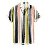 AIDASE  -  Loose Regular Fit Men'S Long Sleeve Shirt Men'S Summer Short Sleeve Hawaiianss Regular Fit Button Down Shirts Ropa Hombre aidase-shop