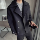 Aidase Autumn Winter Fashion New Men Solid Color Short Jacket Korean Version Casual Comfortable Warm Woolen Coat for Men aidase-shop