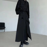 AIDASE  -  Two-Way Wear Wide Leg Straight Cut Pants Skirt Loose Fit Casual Trousers for Men Designer Trendy Splice Design AE Stock aidase-shop