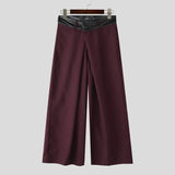AIDASE  -  Men Wide Leg Pants Patchwork Pleated Joggers Loose Casual Trousers Men Streetwear Fashion Leisure Male Long Pants S-5XL aidase-shop