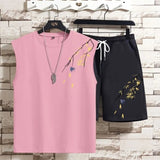 AIDASE  -  Men Summer Chinese Style Bamboo Leaf Sleeveless Vest Set Top Outfit National Trend Design aidase-shop