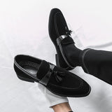 AIDASE  -  Fashion Brand Men's Breathable and Non Slip Casual Leather Shoes Spring New Item Men's Comfortable Tassel Suede Leather Loafers aidase-shop