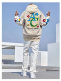 American Flower Embroidered Flocking Jacket Men Streetwear Trend Coat  New Winter Jacket Men Moto Masculin Bomber Jacket aidase-shop