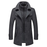 Aidase winter outfits men 2024 Casual Overcoat for Autumn Winter Men's Jacket Solid Color Fake Two Piece Zipper Buttons Coat Long Sleeves Leisure aidase-shop