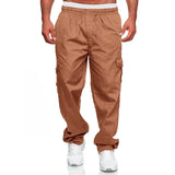 AIDASE  -  Spring Autumn New Fashion Cargo Pants Men Casual Multi Pocket Drawstring Trousers Loose Straight Tube Household All-match Pants aidase-shop