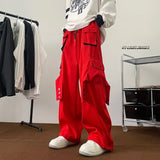 Aidase Streetwear Hip Hop Joggers Cargo Pants Men Overalls Multi-Pocket Black Pants Harajuku Fashion Men's Wide Leg Baggy Sweatpants