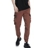 AIDASE  -  Autumn Multiple Pockets Men's Cargo Pants Slim Casual Trousers Streetwear Men Jogging Solid Elastic Waist Cotton Work Pants Man aidase-shop