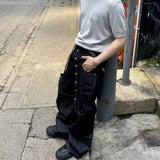 AIDASE  -  American Vibe Washed Bell Bottom Jeans for Men Casual Straight Fit Loose Versatile Denim Pants Autumn Trend Cleanfit aidase-shop