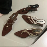 AIDASE  -  Fashion Open Toe Thin High Heels Shoes Street Style Stripper Summer Woman Slippers Party Slides Zapatos De Mujer aidase-shop