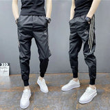AIDASE  -  Stylish Men's Spring-Autumn Snap Closure Casual Pants with Trendy Matching, Slim Fit, and Color-Block Harem Style aidase-shop