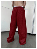 AIDASE  -  Men Drawstring Waist Loose Straight Leg Wide Leg Sports Sweatpants With Pockets aidase-shop