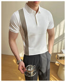 AIDASE  -  New Men's Stretchable Business Casual Polo Shirt, Fashion Slim Fit Short Sleeve T-Shirt, Available in Plus Sizes M-5XL. aidase-shop