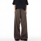 AIDASE  -  American Fashion Brand High-end Draped Trousers for Men and Women Retro Belt Loose Versatile Straight Casual Pants aidase-shop