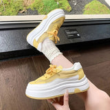 AIDASE  -  Spring New Women's Platform Wedge Sneakers Thick Sole Height Increasing Casual Fashion Versatile Lace up Board Shoes aidase-shop