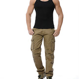 AIDASE  -  Cargo Pants Men Cotton Trousers Casual Pants Men Cargo Joggers Multi Pocket Trousers Straight Full Length Pants Man Plus Size aidase-shop