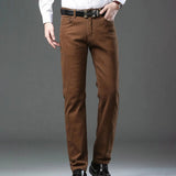AIDASE  -  Star Boy Male Jeans Regular Fit Stretch Knit Denim Jeans Straight Leg Casual Pants For Men aidase-shop