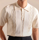 AIDASE  -  Summer Retro Collar Italy Polo Shirt Men Cotton Blend Short Sleeve Lightweight Breathable Casual Half Sleeve Top Knitted Tshirt aidase-shop