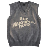 Aidase Alphabet Solid Pattern Men's V-Neck Sweater Daily Versatile Sleeveless Knit Sweater Fashion Simple Jacquard Design Sweater Vest aidase-shop