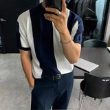 AIDASE  -  Tops Slim Fit Men's T-shirt Male Tees Shirts Striped Chic Korean Popular Clothes Funny Stylish Streetwear Wholesale Harajuku Hot aidase-shop