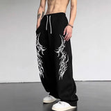 AIDASE  -  Men's Gothic Tribal Print Wide Leg Sweatpants - Loose Hip Hop Streetwear Trousers Elastic Waist Casual Pants aidase-shop