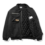 Aidase  Trendy Brand Pilot Jacket Men's Thick Military Green Cotton Jacket Workwear Jacket Loose Baseball Uniform